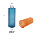 150ml empty refillable frosted glass lotion bottle cosmetic bottle with wooden cover and pump